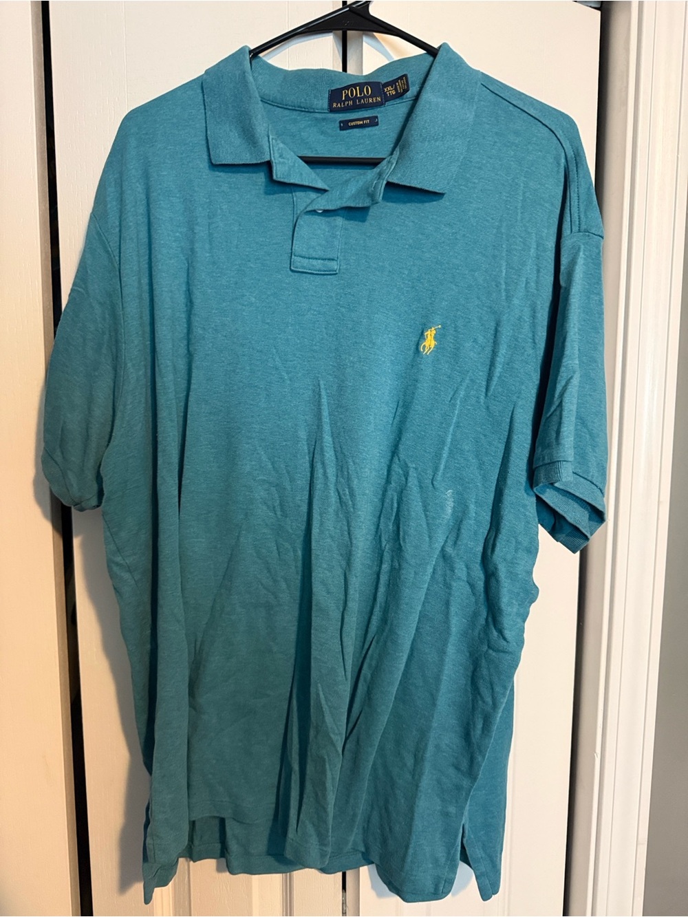 Polo by Ralph Lauren Teal Short-Sleeve Men’s Polo with Yellow Pony